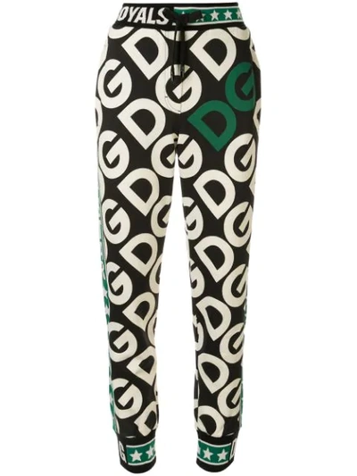 Dolce & Gabbana Jersey Jogging Pants With Dg Logo Print In Multicolor