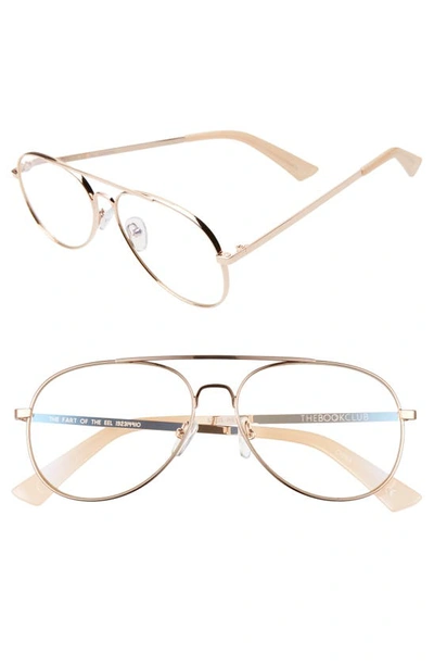 The Book Club The Fart Of The Eel 57mm Blue Light Blocking Reading Glasses In Rose Gold