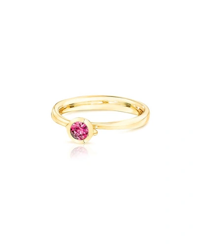 Tamara Comolli 18k Yellow Gold Pink Spinel Solitaire Ring