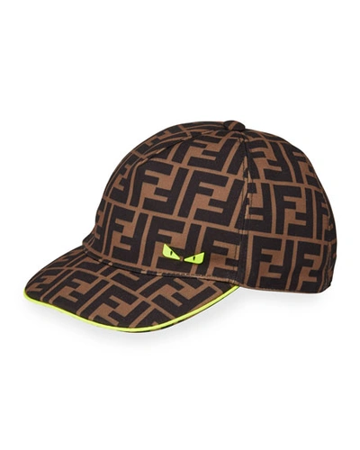 Fendi Kid's Ff Print Monster Eyes Baseball Cap In Multi