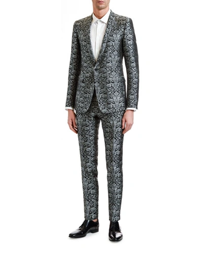 Dolce & Gabbana Men's Two-piece Brocade Evening Suit In White