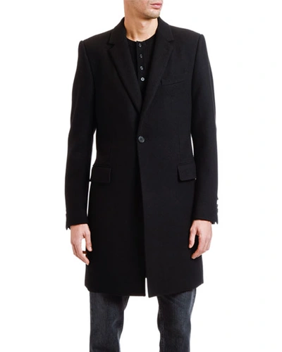 Dolce & Gabbana Men's Solid Wool-blend Topcoat In Black