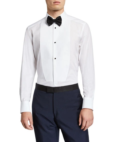 Dolce & Gabbana Men's Formal Bib-front Tuxedo Shirt In White