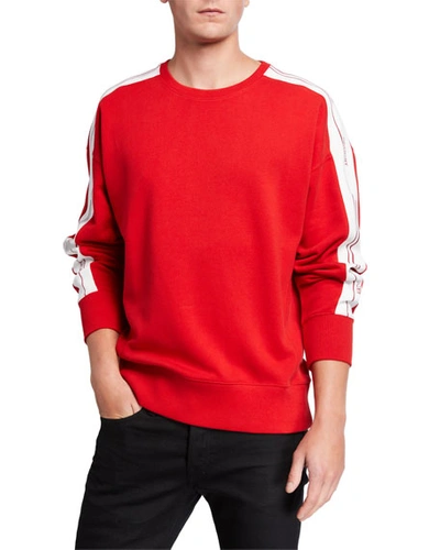 Givenchy Men's Crewneck Sweatshirt With Logo Taping In Red