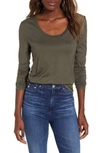 Ag Cambria Long-sleeve Scoop-neck Tee In Ash Green