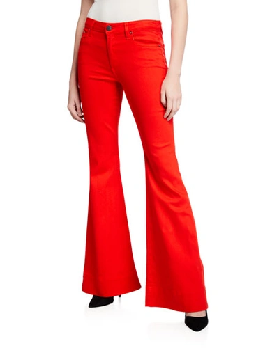 Alice And Olivia Alice + Olivia Beautiful Bell Bottom Jeans In Cherry