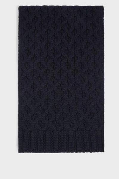 Sunspel Rib-knit Merino Wool Scarf In Navy