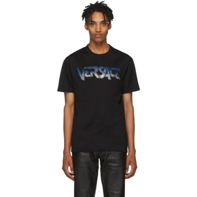 Versace Black Embroidered Logo T-shirt