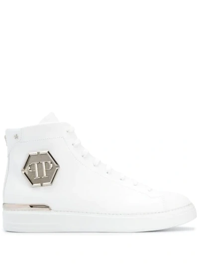 Philipp Plein Statement Hi-top Sneakers In White