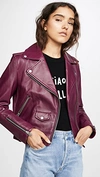 Mackage Baya Leather Jacket In Berry