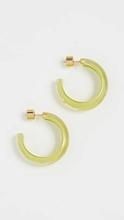 Alison Lou Small Jelly Hoop Earrings In Lime