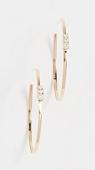 Lana Jewelry 14k 30mm Flat Multi Solo Diamond Hoops In Yellow Gold