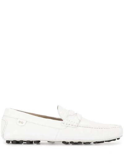 Dolce & Gabbana Penny Slot Driving Shoes In White