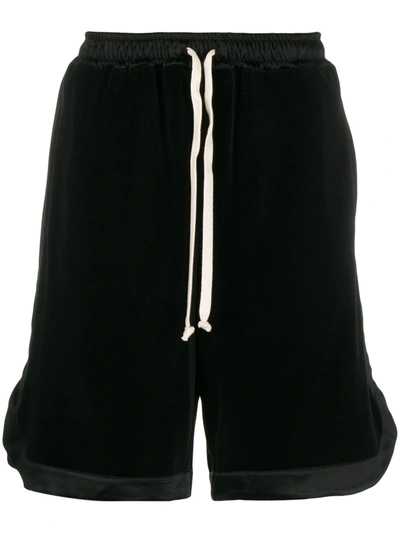 Gucci Drawstring Velvet Shorts In Black