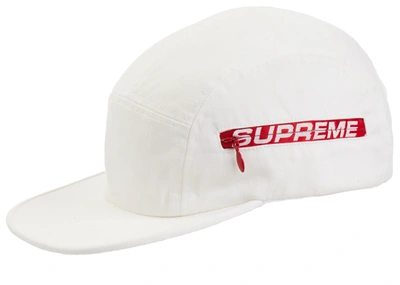 Pre-owned Supreme Side Zip Camp Cap (ss19) White