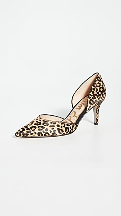 Sam Edelman Women's Jaina Leopard-print Calf Hair D'orsay Pumps In New Nude Leopard