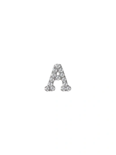 Meira T 14k White Gold Diamond Intial Single Stud Earring In Initial A