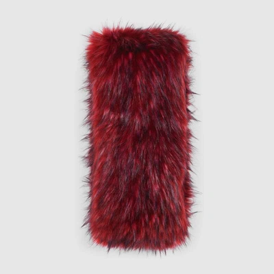 Gucci Red Faux Fur Scarf