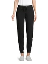 Andrew Marc Star-print Cotton-blend Jogger Pants In Black