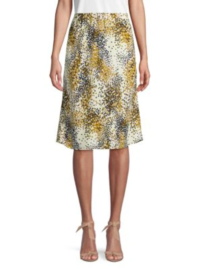 Marni Confetti-print Silk Skirt In Citrus