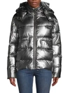 Nicole Benisti Huntington Metallic Down Puffer In Gunmetal