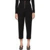 Carven High-waist Zip Trousers In 999 Noir