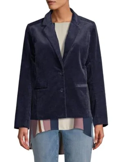 Eileen Fisher Women's Notch Collar Shaped Jacket In Midnight