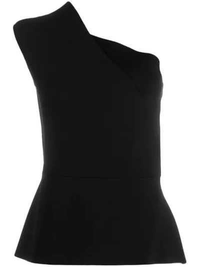 Roland Mouret Asymmetric Vest Top In Black