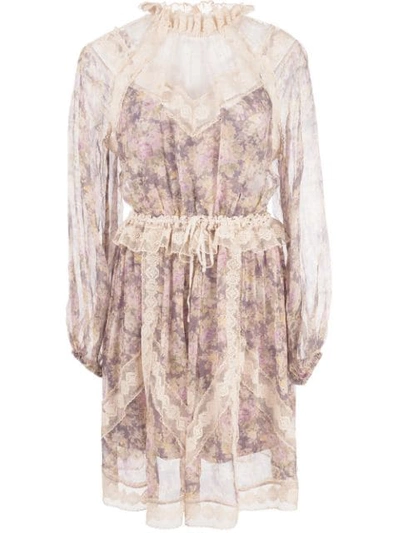 Zimmermann Floral Print Dress In Purple