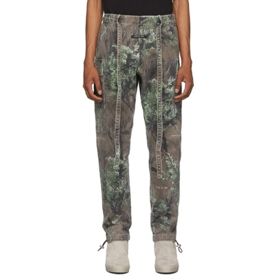 Fear Of God Jiujitsu Tapered Belted Printed Cotton-twill Trousers In Drkprghst