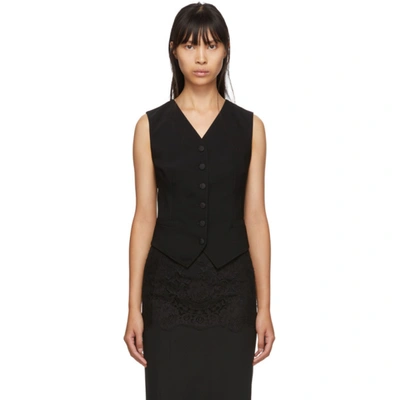 Dolce & Gabbana Dolce And Gabbana Black Button-down Vest In N0000 Black