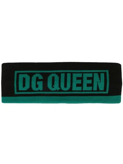 Dolce & Gabbana Dolce And Gabbana Green And Black Dg Queen Headband