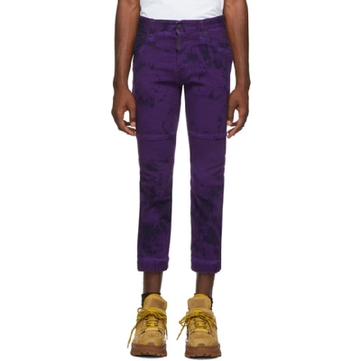 Dsquared2 Purple Tie And Dye Ski Biker Jeans In S30342 971