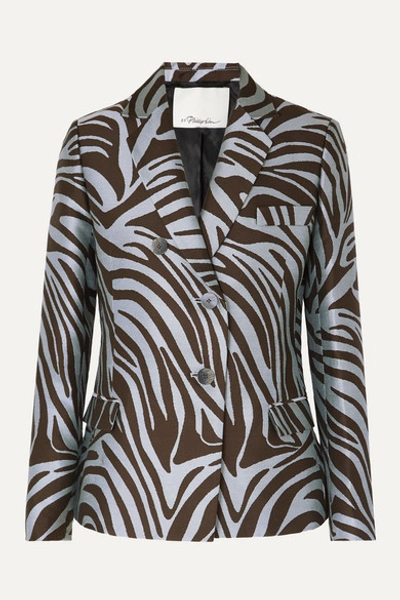 3.1 Phillip Lim / フィリップ リム Cotton-blend Zebra-jacquard Blazer In Zebra Print