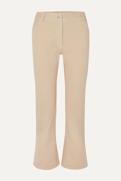 Off-white Cropped Straight-leg Jeans In Cream