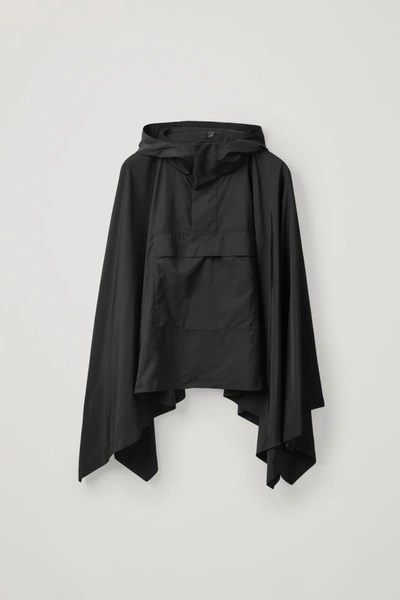 Cos Hooded Rain Poncho In Black