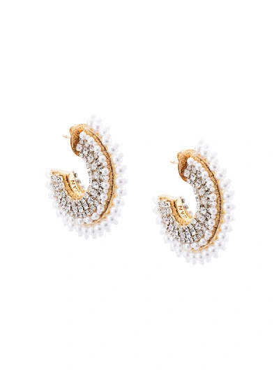 Mignonne Gavigan Mini Fiona Pearly Hoop Earrings In White