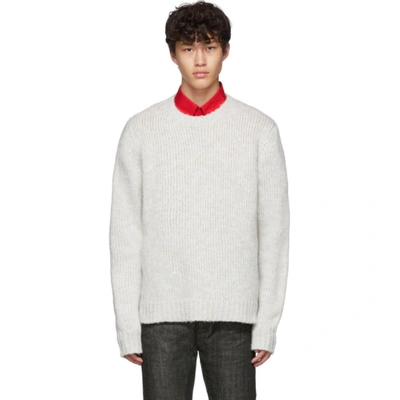 Helmut Lang Wool-blend Crew-neck Sweater In Grey