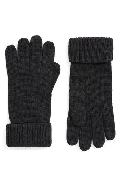 Allsaints Merino Wool Gloves In Cinder Black Marl