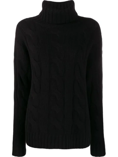 Nili Lotan Brynne Roll-neck Cable-knit Cashmere Sweater In Black