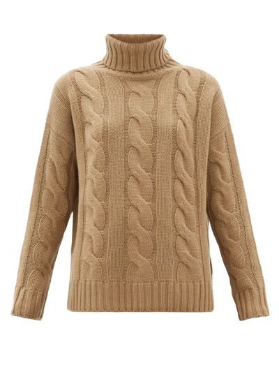 Nili Lotan Brynne Cable-knit Cashmere Sweater In Dune