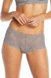 Hanro Luxury Moments Stretch-lace Boy Shorts In Smooth Grey