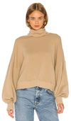 Agolde X Revolve Balloon Sleeve Turtleneck Sweatshirt In Ramen