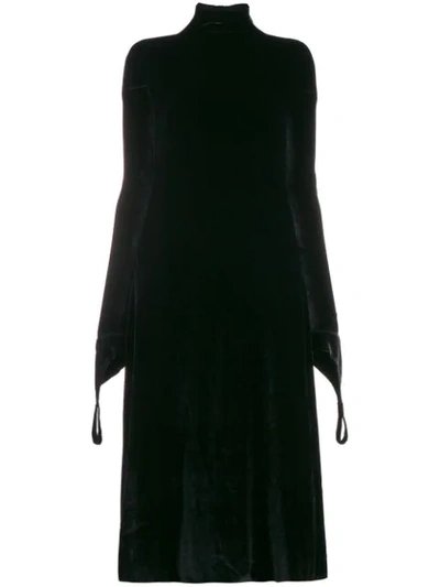 Aganovich High Neck Shift Dress In Black