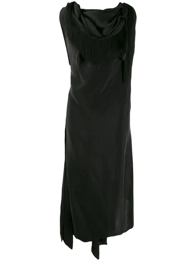 Aganovich Draped Neckline Dress In Black