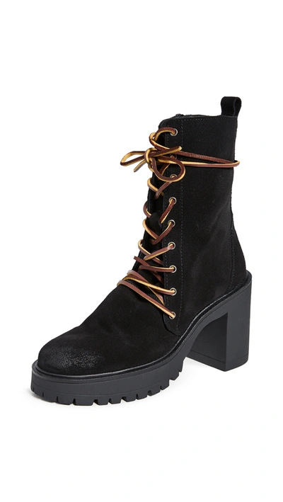 Free People Dylan Lace Up Boots In Black