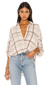 Free People Hidden Valley Woven Plaid Shirt In Ivory