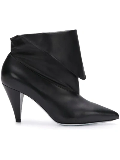 Givenchy Black 80 Foldover Leather Ankle Boots