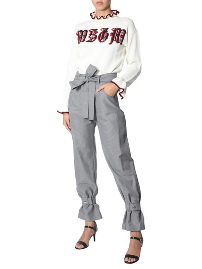 Msgm Pants With Belt In Grey