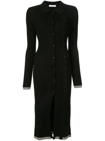 Christopher Esber Ribbed Knitted Midi Dress In Black
